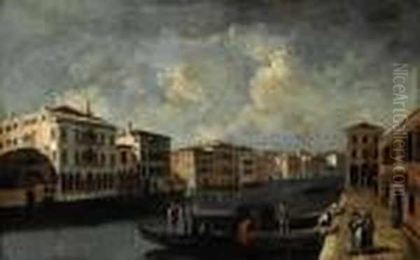 Veduta Di Canale Veneziano Oil Painting by Apollonio Domenichini