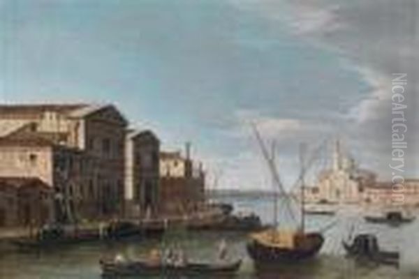 Blick Auf Diezattere Und Die 
Isola San Giorgio In Venedig; Veduta Delle Zatteree Dell' Isola San 
Giorgio A Venezia Oil Painting by Apollonio Domenichini