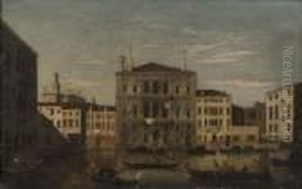 Vue Du Palais Balbi Sur Le Grand Canal Oil Painting by Apollonio Domenichini