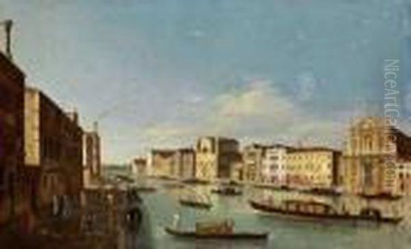 Le Grand Canal A Venise A Hauteur Des Scalzi Et De San Simeone Minore Oil Painting by Apollonio Domenichini