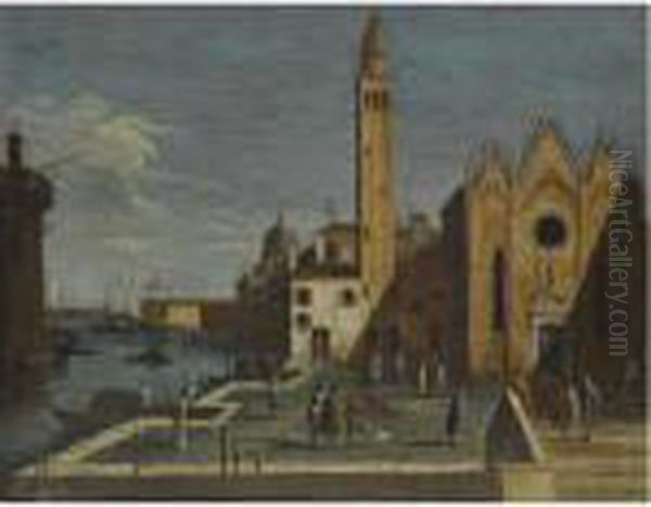 Venice, A View Of The Grand 
Canal From Santa Maria Della Carita Tothe Bacino Di San Marco Oil Painting by Apollonio Domenichini