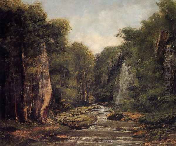 The River Plaisir-Fontaine Oil Painting by Gustave Courbet