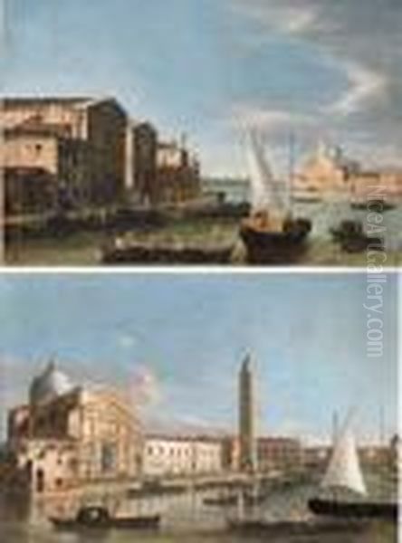 San Giorgio Maggiore, Venice, 
From The Canale Della Giudecca; The Church Of San Pietro Di Castello, 
Venice Oil Painting by Apollonio Domenichini