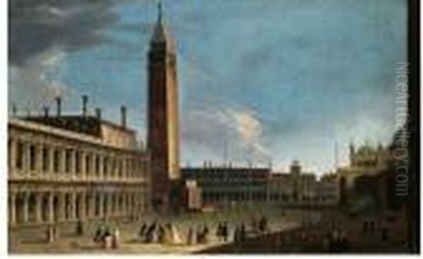 Venezia, La Piazzetta Oil Painting by Apollonio Domenichini