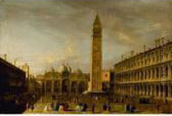 Venice, The Piazza San Marco Oil Painting by Apollonio Domenichini