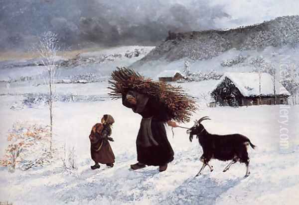 Poor Woman of the Village Oil Painting by Gustave Courbet