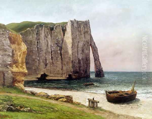 The Cliffs at Etretat, 1869 Oil Painting by Gustave Courbet