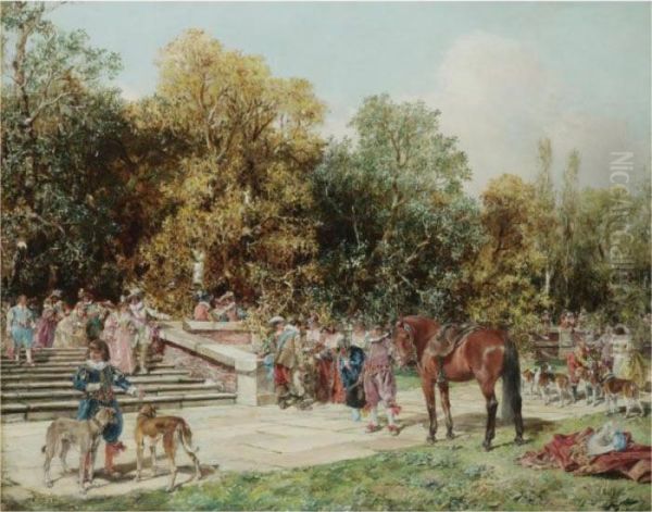 Fiesta Campestre (fete Champetre) Oil Painting by Francisco Domingo Marques