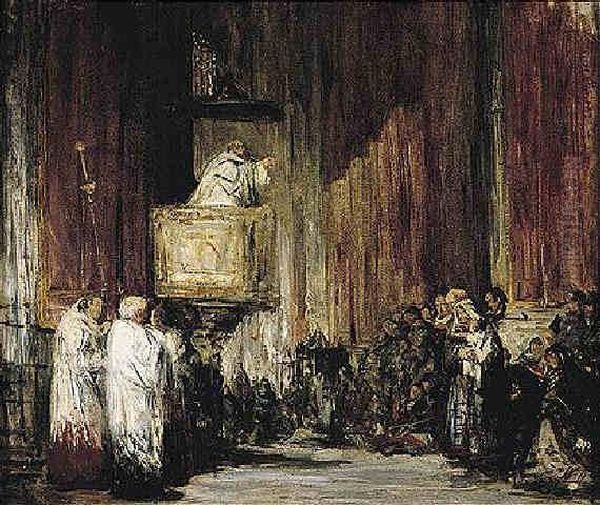 Sermon Oil Painting by Francisco Domingo Marques