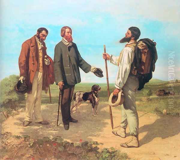 The Meeting (or Bonjour, Monsieur Courbet) Oil Painting by Gustave Courbet