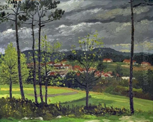 Paisagem Com Casas Oil Painting by Jose Domingos Alvarez