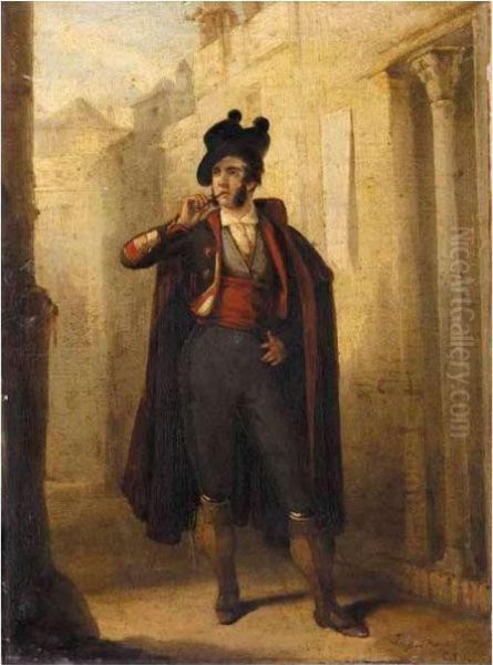 El Cazador, El Dandy, Unamujer Rezando: Un Grupo De Tres Obras Oil Painting by Joaquin Dominguez Becquer