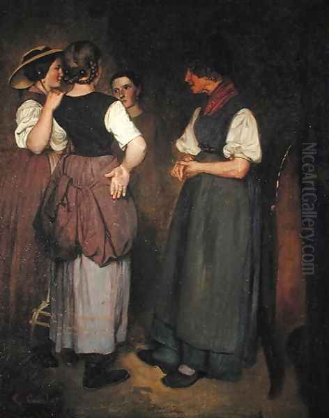 The Stories of Grandmother Salvan, 1847 Oil Painting by Gustave Courbet