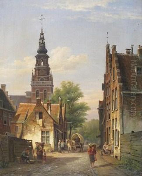 The New Church By The Wood, Haarlem Oil Painting by Cornelis Christiaan Dommersen