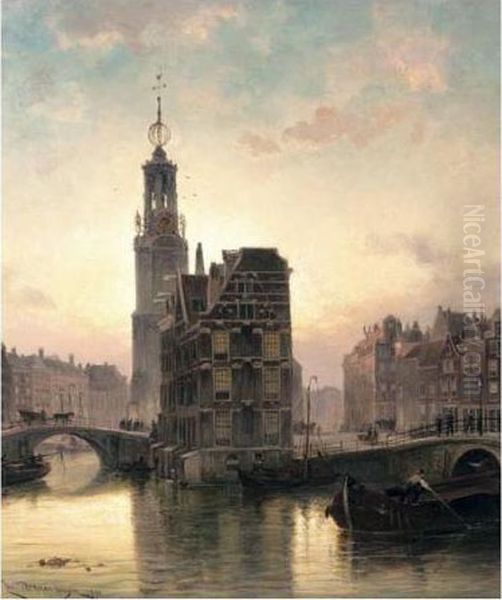 Amsterdam Oil Painting by Cornelis Christiaan Dommersen