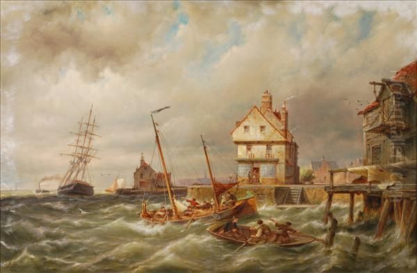 Kampen, On The Zuider Zee, Holland Oil Painting by Pieter Christiaan Cornelis Dommersen