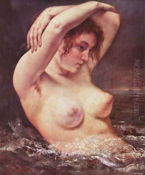 The Woman in the Waves Oil Painting by Gustave Courbet