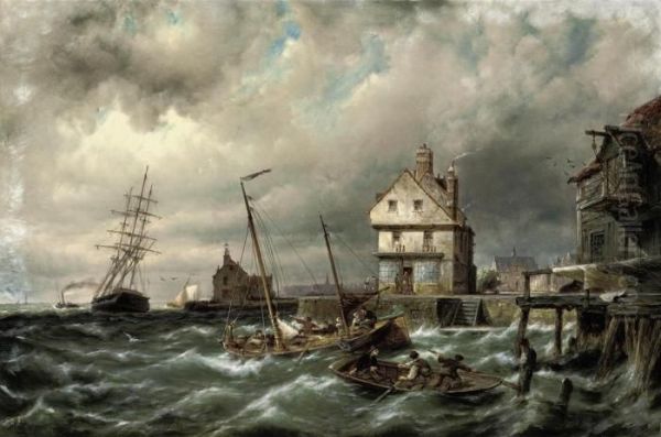 Kampen On The Zuider Zee, Holland Oil Painting by Pieter Christiaan Cornelis Dommersen