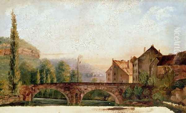 The Pont de Nahin at Ornans, c.1837 Oil Painting by Gustave Courbet