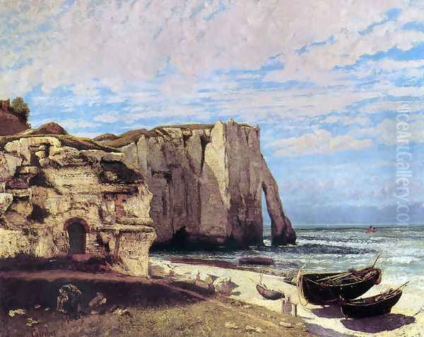 The Cliffs of Étretat After the Storm Oil Painting by Gustave Courbet