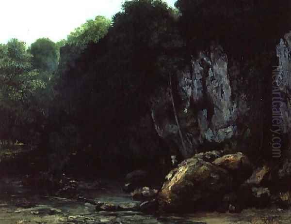 The Stream from the Black Cavern Oil Painting by Gustave Courbet