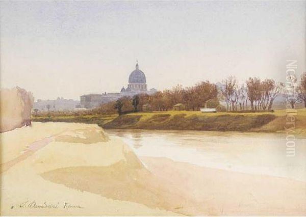 Scorcio Di San Pietro Dal Tevere Oil Painting by Stefano Donadoni