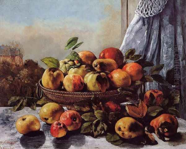 Still Life: Fruit Oil Painting by Gustave Courbet