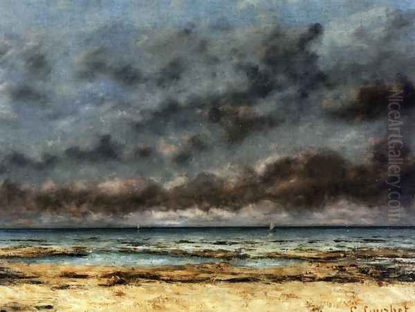 Calm Seas Oil Painting by Gustave Courbet