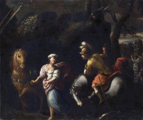 Tancredi Ed Erminia Oil Painting by Giovanni Andrea Donducci (see MASTELLETTA)