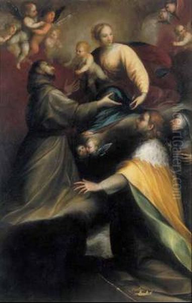 Madonna Con Il Bambino, Angeli E Santi Oil Painting by Giovanni Andrea Donducci (see MASTELLETTA)