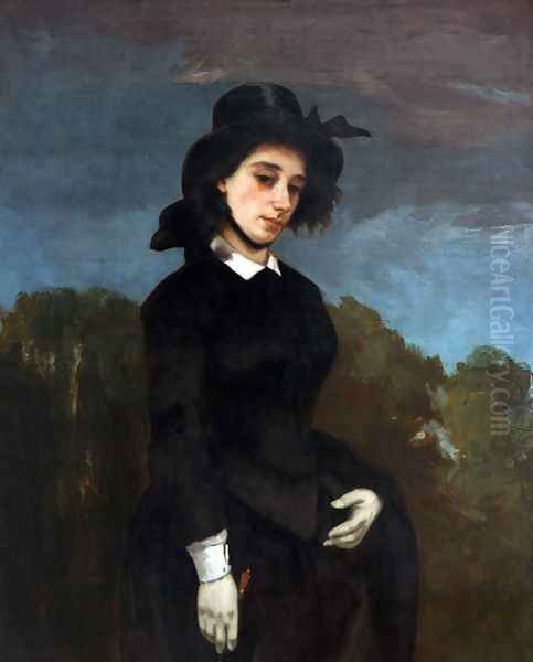 Woman in a Riding Habit Oil Painting by Gustave Courbet