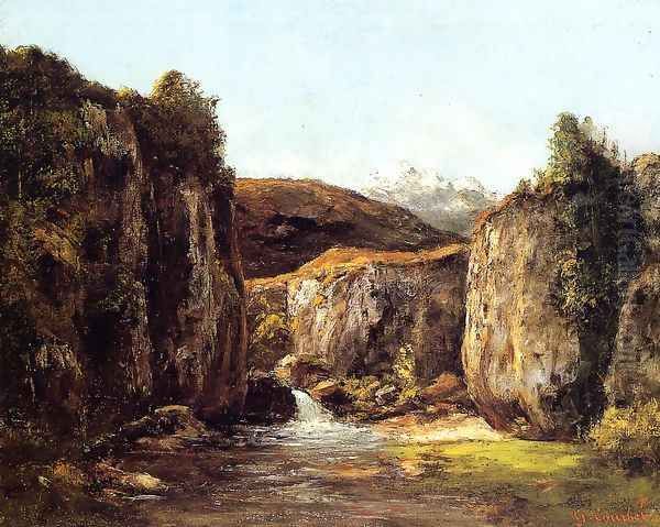 Landscape: The Source among the Rocks of the Doubs Oil Painting by Gustave Courbet