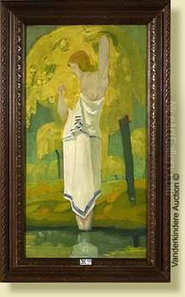 La Baigneuse Oil Painting by Auguste Donnay