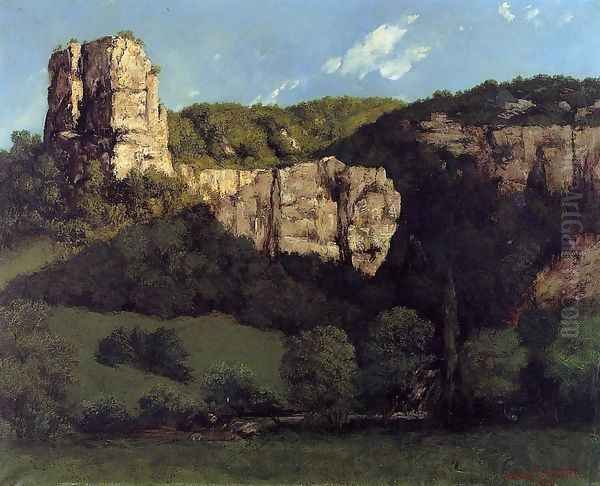 Landscape: Bald Rock in the Valley of Ornans Oil Painting by Gustave Courbet