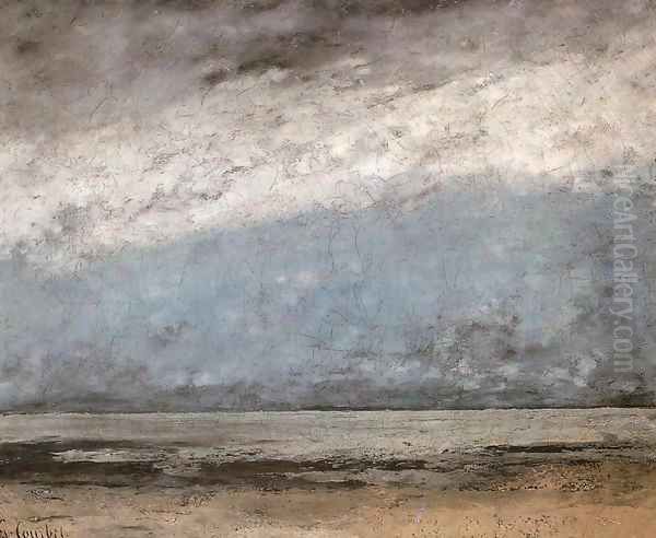 Beach near Trouville Oil Painting by Gustave Courbet