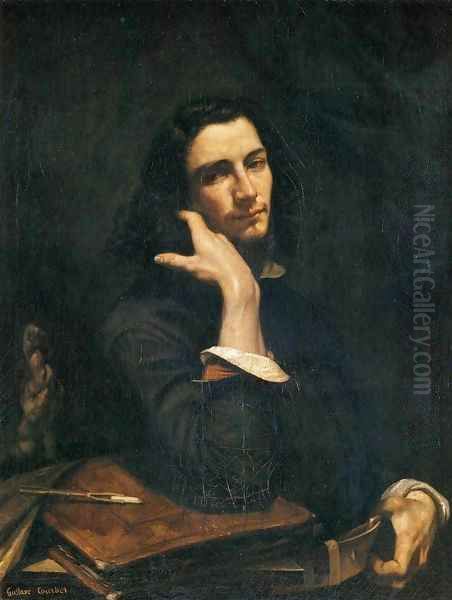 Self-Portrait (Man with Leather Belt) Oil Painting by Gustave Courbet