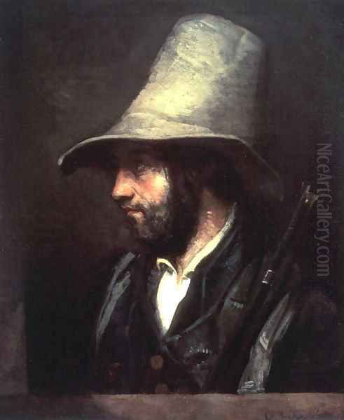 Portrait of a Hunter Oil Painting by Gustave Courbet