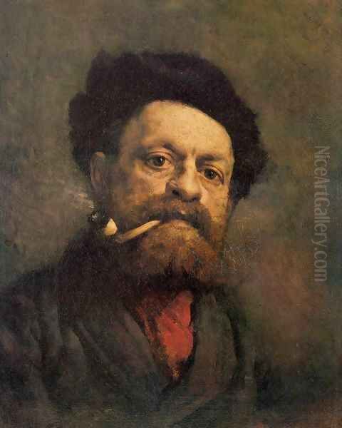 Man with Pipe Oil Painting by Gustave Courbet