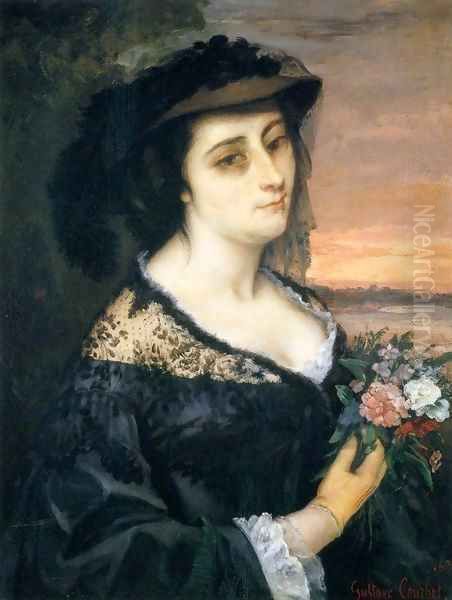 Portrait of Laure Borreau Oil Painting by Gustave Courbet