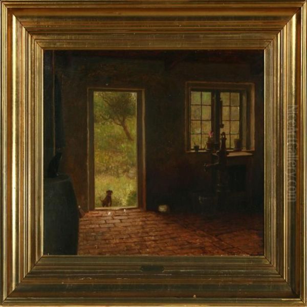 I Middagsstilheden. Interior Fra Als Oil Painting by Anton Laurids J. Dorph