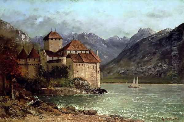 The Chateau de Chillon 1875 Oil Painting by Gustave Courbet