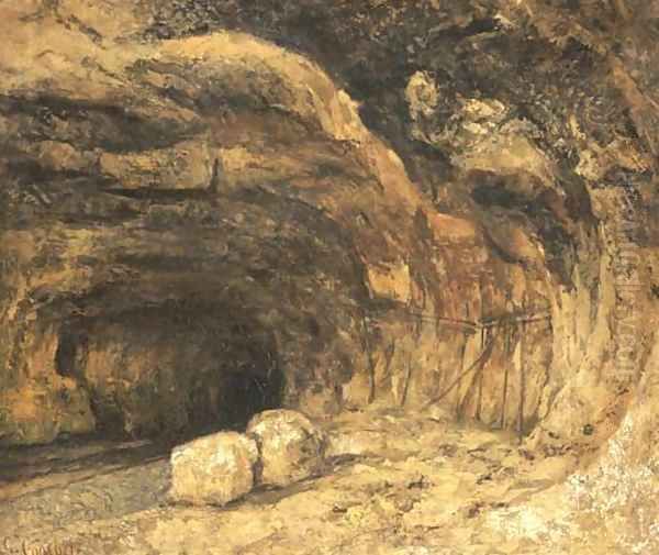 La grotte humide Oil Painting by Gustave Courbet