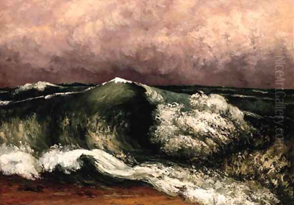 La Vague 3 Oil Painting by Gustave Courbet