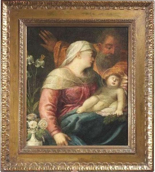 17th Ct. The Holy Family Oil Painting by Dosso Dossi