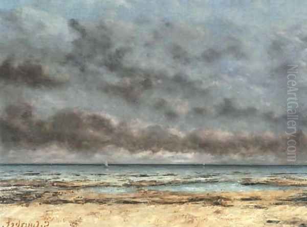 Mer calme Oil Painting by Gustave Courbet