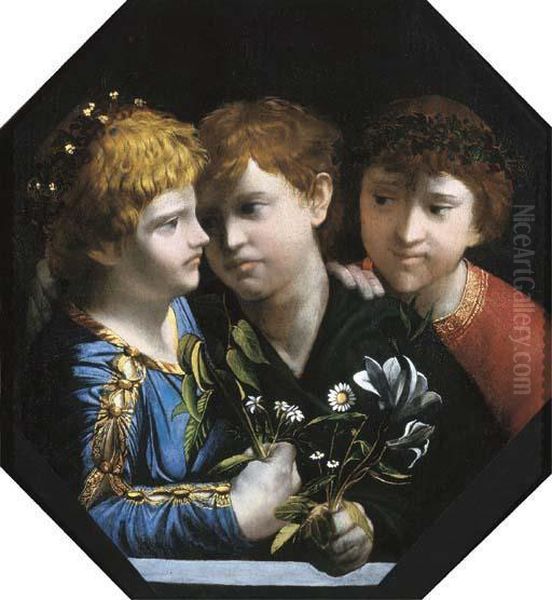 An Allegory With Three Boys: Sacred And Profane Love Oil Painting by Dosso Dossi