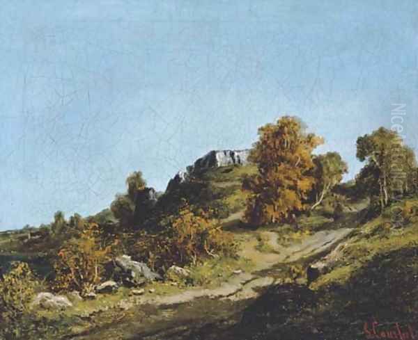 Paysage aux environs d'Ornans Oil Painting by Gustave Courbet