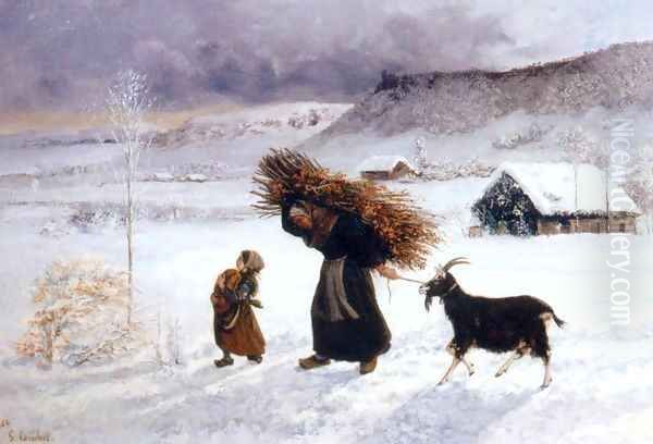 Poor Woman of the Village 2 Oil Painting by Gustave Courbet