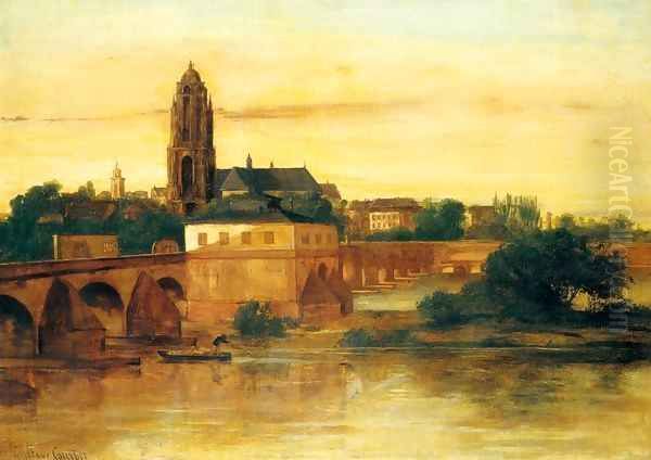 View of Frankfurt am Main Oil Painting by Gustave Courbet