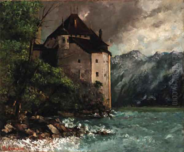 Chateau de Chillon Oil Painting by Gustave Courbet